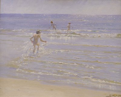 スカーゲンのサンシャイン：少年水泳、1892年（研究） 作： Peder Severin Krøyer